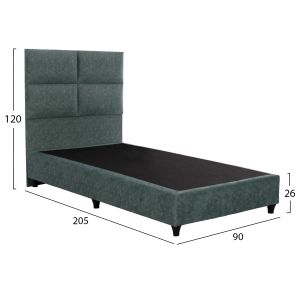 Milo bed with green nubuck fabric Hm652.27