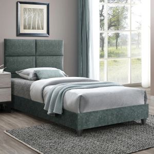 Milo bed with green nubuck fabric Hm652.27