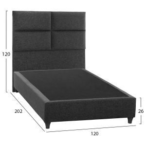 Milo bed, gray fabric Hm646,01