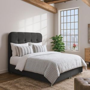 Natalie Grey bed with storage space 212x162x120 for mattress 160x200cm