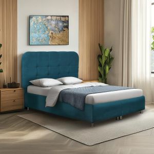 Natalie bed in petrol blue with chest of drawers, dimensions 212x162x120cm (32) (160x200)