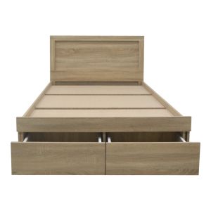 Olympus bed with drawer in light oak 120x200cm