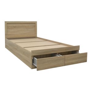 Olympus bed with drawer in light oak 120x200cm