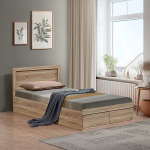 Olympus bed with drawer in light oak 120x200cm