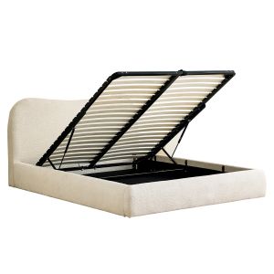 Bed Roya Sm734.03 beige bouquet with fabrics and storage space - for mattress 160x200cm