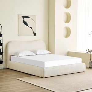Bed Roya Sm734.03 beige bouquet with fabrics and storage space - for mattress 160x200cm