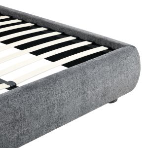 Salena bed, dark gray fabric, 160x200cm