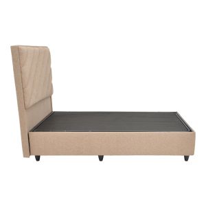 Tito bed with storage space, boucle fabric in light brown shade 120x200cm