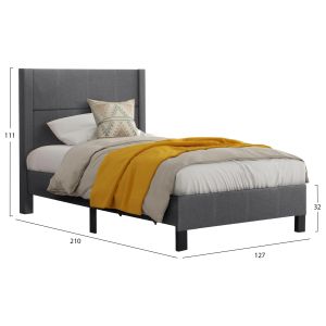 Легло Trillop Hm667.12 сив плат - за единичен матрак 120x200см
