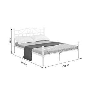 Bed Yorick white metal 150x200x99cm