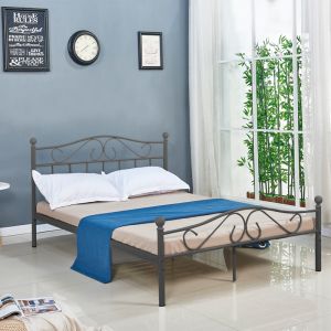 Bed Yorick black metal 140x190x99cm