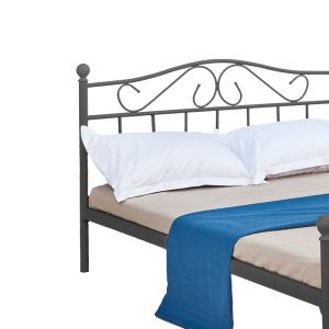 Bed Yorick black metal 150x200x99cm