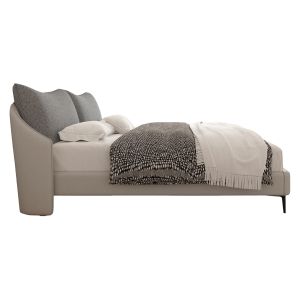Bed Britannia Sm735.01 gray fabric and vinyl - for mattress 160x200cm.