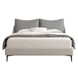 Bed Britannia Sm735.01 gray fabric and vinyl - for mattress 160x200cm.