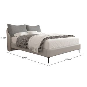 Bed Britannia Sm735.01 gray fabric and vinyl - for mattress 160x200cm.