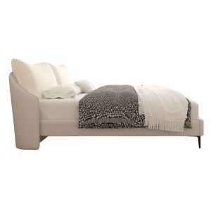 Bed Britannia Sm735.03 beige fabric and vinyl - for mattress 160x200cm.