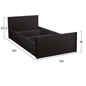 Melamine bed, wenge color, for mattress Hm2433,02
