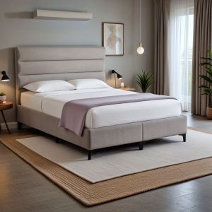 Limit fabric bed in a gray shade 160x200cm