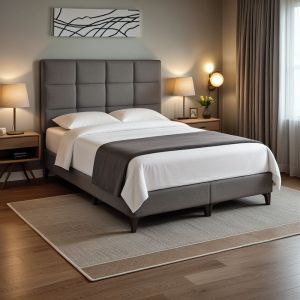 Легло от дамаска Melei в нюанс антрацит 160x200см