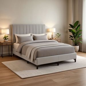 Moega damask bed in a gray shade 160x200cm