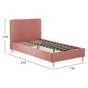 Bed with pink velvet damask Maylin Hm598,02 120x200cm