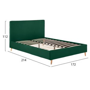 Bed with green velvet fabric Indra Hm662,13 160x200cm