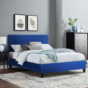 Легло с матрак Becca Hm21283.07 синьо кадифе - матрак 150x200см