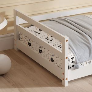 Легло с матрак Houser Hm21301 борова дървесина в бял цвят -- матрак 90x190см