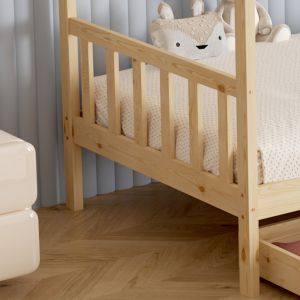 Легло с матрак Klarice Hm21305 борова дървесина в естествен дървесен цвят -- матрак 90x190см