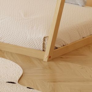 Легло с матрак Munk Hm21306 борова дървесина в естествен дървесен цвят -- матрак 90x190см
