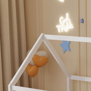Легло с матрак Pepe Hm21302.01 борова дървесина в бял цвят -- матрак 90x190см