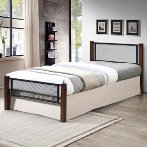 Легло с матрак Rayven Hm21335 метал и дърво в мърз дъб - матрак 90x190см