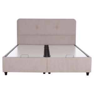Легло с място за съхранение Dolores Hm631.32 бежов плат - за матраци 160x200см