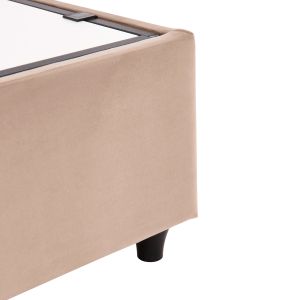Легло с място за съхранение Dreamlet Hm716 бежово кадифе -за матрак 160x200см.