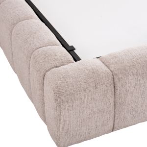 Легло с място за съхранение Remo Hm719.10 плат теди в бежово - матрак 160x200см.
