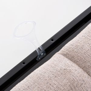 Легло с място за съхранение Remo Hm719.22 букле плат в бежово - за матрак 160x200см.