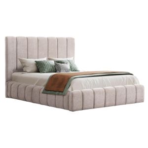 Легло с място за съхранение Remo Hm719.22 букле плат в бежово - за матрак 160x200см.