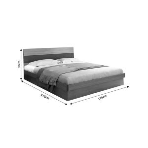 Bed with chest of drawers Daizy gray melamine/light walnut 150x200cm