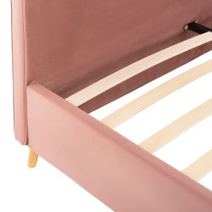 Bed with pink velvet fabric Indra Hm662,12 160x200cm