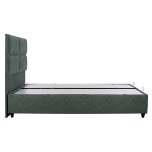 Bed with green nubuck fabric and storage space Hm622.07