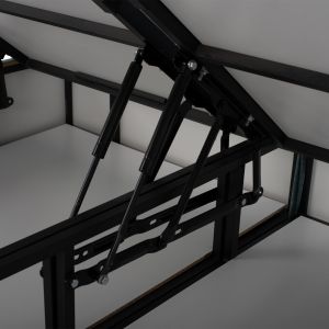 Bed with green nubuck fabric and storage space Hm622.07