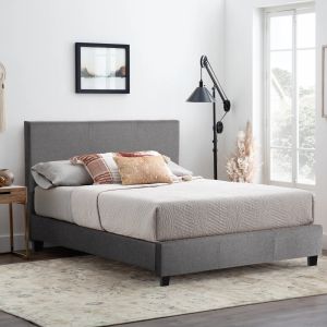 Bed with gray fabric Hm553,11 for mattress 150x200cm