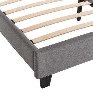 Bed with gray fabric Hm553,11 for mattress 150x200cm