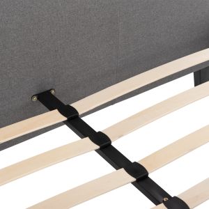 Bed with gray fabric Hm553,11 for mattress 150x200cm