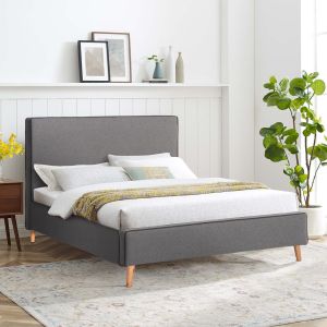 Bed with gray fabric Indra Hm662,01 for mattress 160x200cm