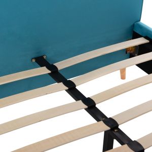 Bed with blue-green velvet fabric Maylin Hm598,08 120x200cm