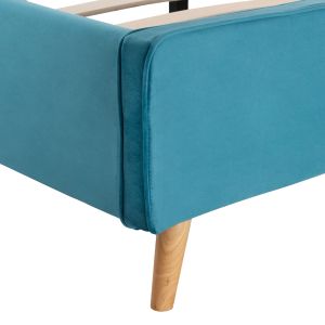 Bed with blue-green velvet fabric Maylin Hm598,08 120x200cm