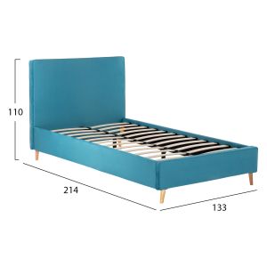 Bed with blue-green velvet fabric Maylin Hm598,08 120x200cm