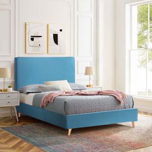 Bed with blue-green velvet fabric Maylin Hm598,08 120x200cm
