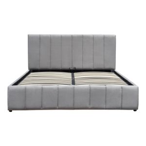 Snuggle bed with storage, velvet, grey 160x200 cm